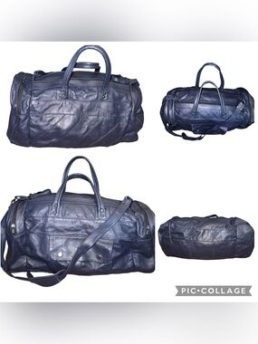 Vintage Genuine Leather Patchwork Duffle Bag